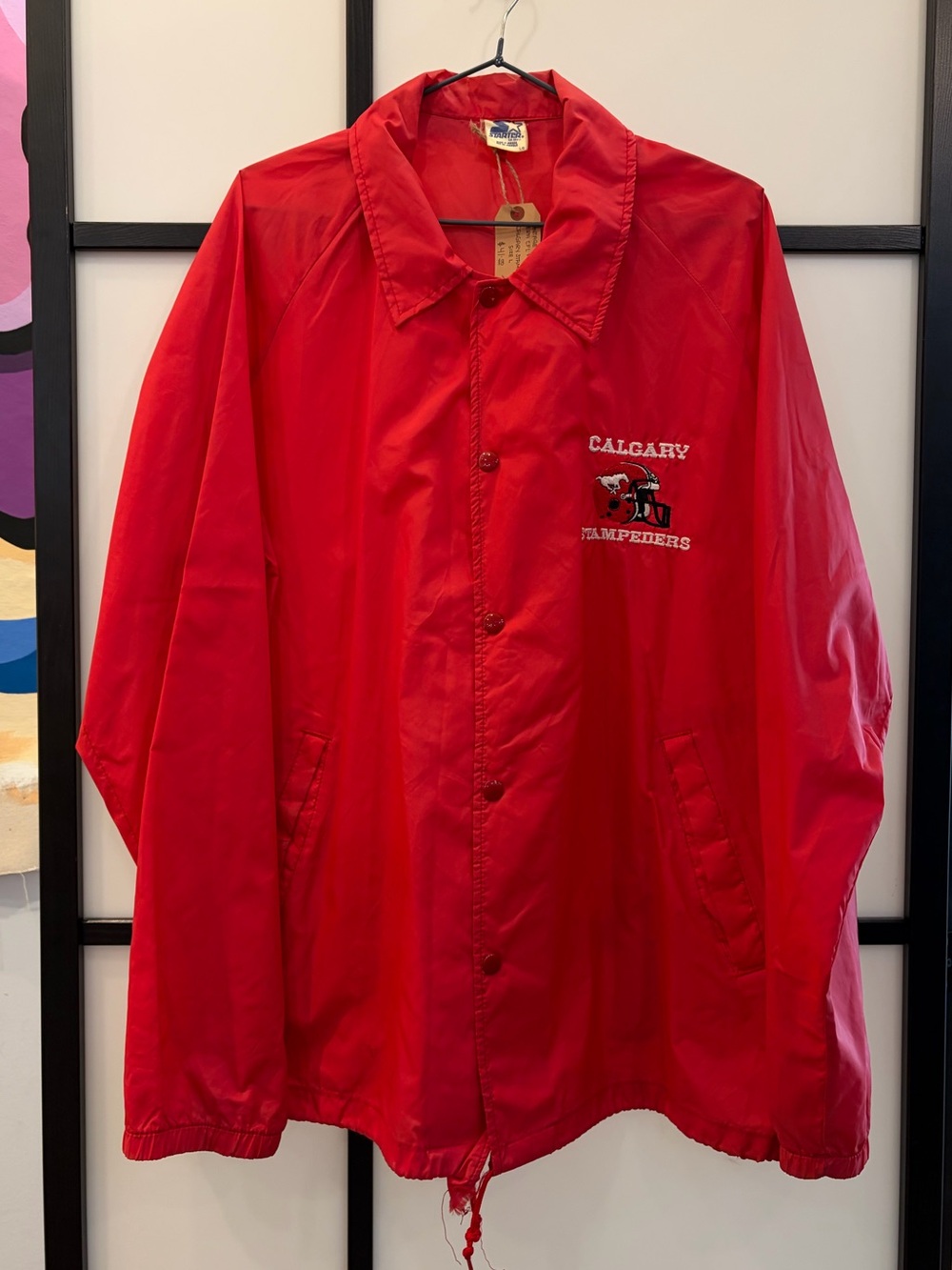 STARTER Red Calgary Stampeders Lightweight Coaches Jacket